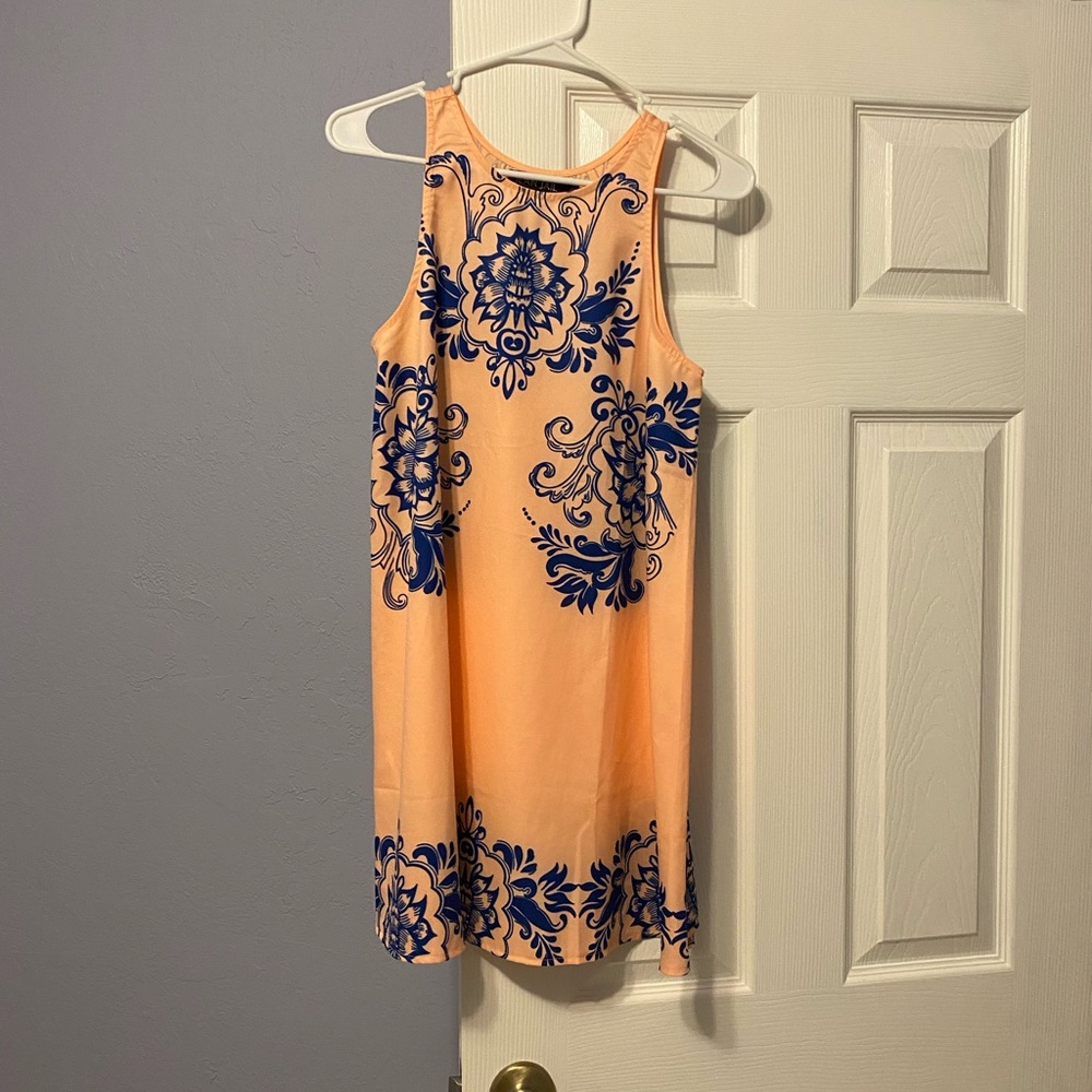 Orange and Blue Mini Dress